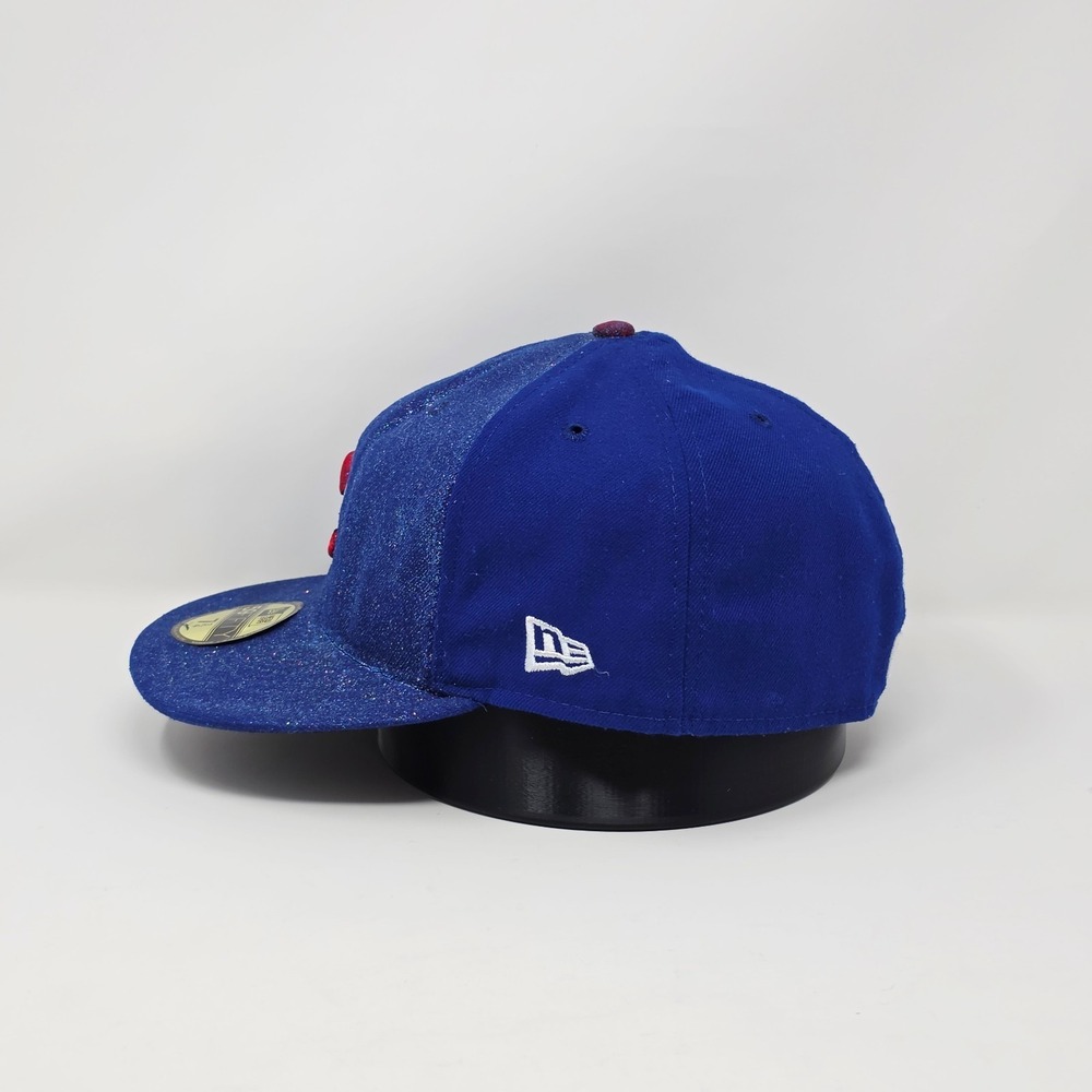 New Era Chicago Cubs 59FIFTY Fitted Hat Blue Glitter 7 3/4 MLB Baseball Cap - Picture 2 of 7